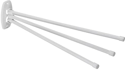 ABJ Handtuchhalter Handtuchstange Handtuch Halter mit Beweglichen Armen 45cm inkl. Montagesatz (3-armig, Weiß)
