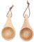 2 Stück Tragbar Kuksa Holztasse, 50ml Kautschukholz Wasserbecher mit Griff und Lederband, Handgemachte Lappland Tasse für Rucksacktouren, Camping, Wandern, Überleben und Familienreisen