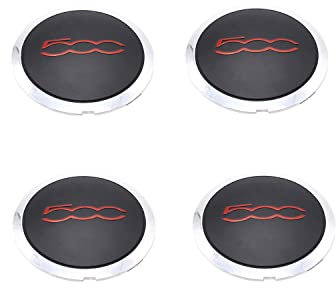 4X Nabendeckel Felgendeckel Radkappe Radnabendeckel mit Chromrand für F-i-a-t 500 51884863