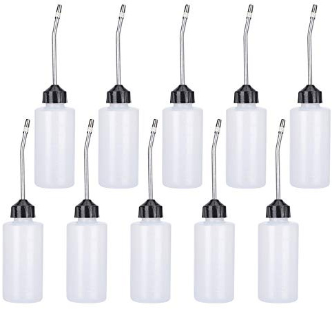 10pcs 120ml Plastic Oil Bottles with Long Spout & Screw-On Cap for Machinery Maintenance Lubricant Dispenser, Sewing Machine Oilers, Workshop Tools
