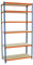PROREGAL Schwerlastregal Giant MULI | HxBxT 250x100x40cm | 6 Fachböden | Fachlast 150kg | Blau-Orange | Lagerregal Kellerregal Werkstattregal Metallregal Fachbodenregal Steckregal