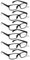 COJWIS Lesebrille 6 Pack herren und Damen Qualität Feder Scharnier Blaulichtfilter Leser Brille(6 Schwarz, 1.50)