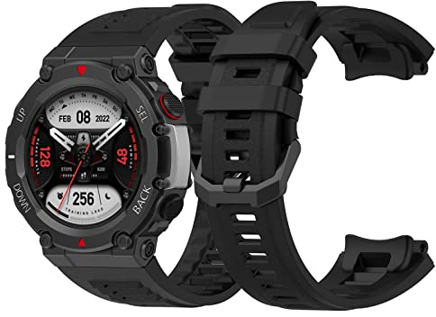 Compatible with Amazfit T-Rex2 wristband, quick release soft silicone rust-proof metal clasp replacement straps for Amazfit T-rex 2 accessories