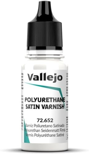 AV Vallejo VAL72652 Juego de pintura de barniz satinado de poliuretano de 18 ml