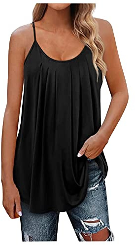 SCBFDI Pullover pour Femme Leger Fleurie Hawaïenne Pullover Gilet Slim Scolaire Bretelles Fine Tunique Fille Printemps Noir