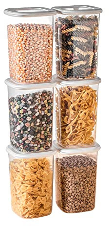 Viwares Vorratsdosen mit Deckel Luftdicht, 6er Vorratsbehälter Set BPA-Frei, Vorratsdose zur Müsli Mehl Aufbewahrung Küche, Praktische Organizer Küche, Frischhaltedosen für Lebensmittelaufbewahrung
