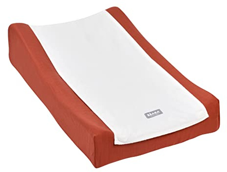 BÉABA, Bezug für Wickelunterlage Sofalange, 100% Bio-Baumwolle, Frottee, Maschinenwaschbar, Made in France, Oeko-Tex-zertifiziertes Gewebe, Ziegelrot