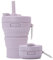 UNNESTAR Tasse à café pliable en silicone pour camping, voyage avec paille, réutilisable, portable, 450 ml (violet - 450 ml, 1)