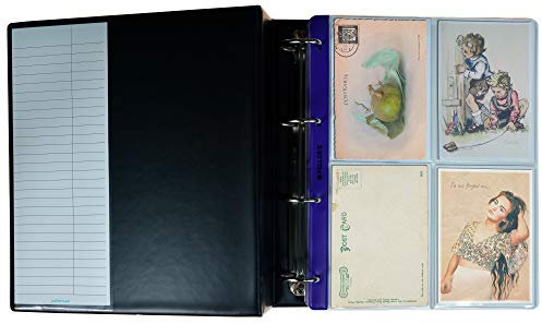 PELLER'S Sammelalbum Größe XL für Postkarten Fotos und Abzeichen – 80 Hüllen 107x140mm 20 Blätter und Trennwände langlebiges Plastik ideal für Sammler für sichere Archivierung