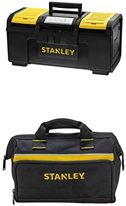 STANLEY 1-79-217 Cassetta Porta Utensili One Touch, 19 & 1-93-330 Borsa portautensili 30 x 25 x 13 cm con base rigida