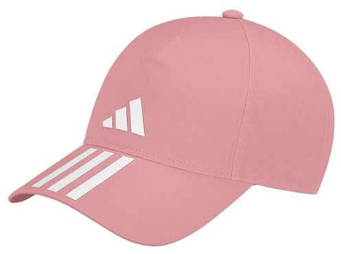 adidas Unisex - Adulto 3-Stripes AEROREADY Running Training Baseball cap, Semi Pink Spark/White/White, XXS