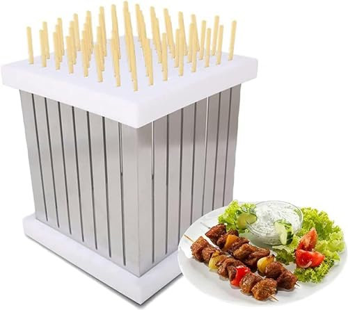 64 Holes Barbecue Skewers Maker, Kebab Making Box Grill Meat Slicers BBQ Skewer Making Tool, Kebab Brochette Maker Kit for Kitchen Outdoor