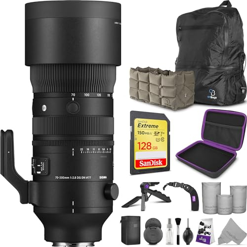 Sigma Objectif Sport 70-200 mm f/2.8 DG DN OS pour Sony E Mount avec Accessoires Altura Photo Advanced et Pack de Voyage