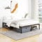 VERFARM Plattformbett aus Metall, Bettrahmen 140 x 200 cm Metallbett mit Lattenrost Metall, Modern Metallbett Für Erwachsene, Kinder, Jugendliche, Einfache Montage, Doppelbett Schwarz 36cm H
