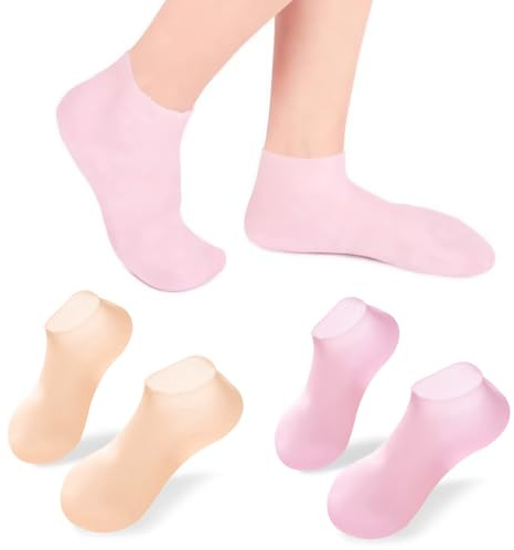 Silicone Foot Spa Socks 2 Pairs - Moisturizing Gel Heel Socks for Women with Dry Cracked Feet