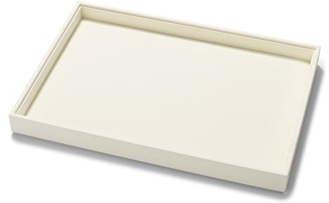 Papten Jewellery Display Tray Beige Stackable Jewellery Tray for Drawer | Jewelry Organiser Trays For Necklace Bracelet Ring Earring Watch Sunglasses