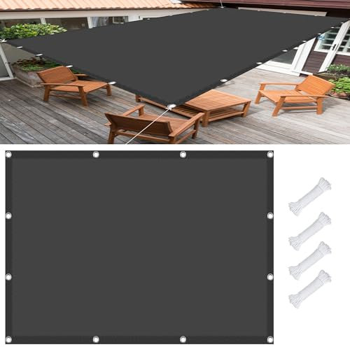 Sonnensegel 2.8 x 4 m, Wasserdicht 98% UV Schutz Outdoor Markise Baldachin inkl Befestigungsseile für Garten Terrasse, Dunkelgrau