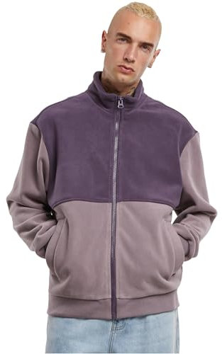 Urban Classics Colour Block Polar Fleece Jacket purplenight/fadedpurple, 3XL