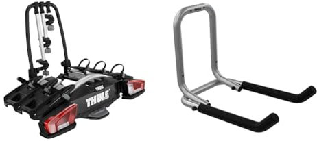 Thule VeloCompact Fahrradträger für Anhängerkupplung 3 Fahrräder & 977101 9771 Wandhalter, schwarz, One Size