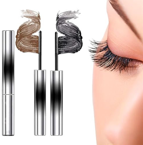 Vivavogue Lash, 2pcs Vivavogue Iron Wand Mascara, 3D Curling Eyelash Iron Mascara, Curl Brushless Metal Wand Mascara for Women,Waterproof Long Lasting No Flaking (2 Mix)