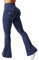 YEOREO Damen Flare Leggings mit Pockets Scrunch Butt Sport Leggings Hohe Taille Bootcut Leggings Workout Gym Yoga Casual Marineblau M