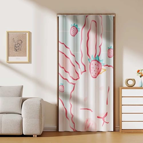 HESHEQ Tenda porta a binario tipo porta tenda porta for il bagno tenda porta for libreria Tende Oscuranti for Porta tenda porta ingresso for Balconi e Soggiorni(D,80x200cm(32x79in))