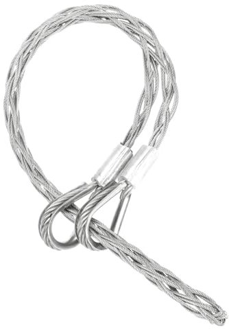 sourcing map 37-50mm OD Cable Pulling Socks Grip 0.8m Double Head Side Pull Wire Mesh Puller Socks Grips Stainless Steel Wire Pulling Tools