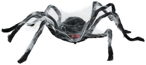FIESTAS GUIRCA | Halloween Spinnen Deko - Animatronic Figur - 80 cm | Leuchtende Augen | Bewegliche Beine | Soundeffekte | 80 cm | Metall, Polyester, PVC | Karneval & Fasching
