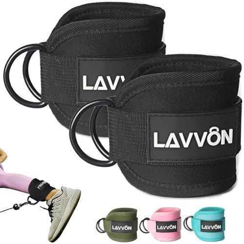 Ankle Straps for Cable Machines Kickbacks - Adjustable Comfort Ankle Cable Attachments for Gym Ankle Cuff Cable Machine Glute Kickback Straps - Leg Extensions, Curls & Ankle Cuffs Women (Black)