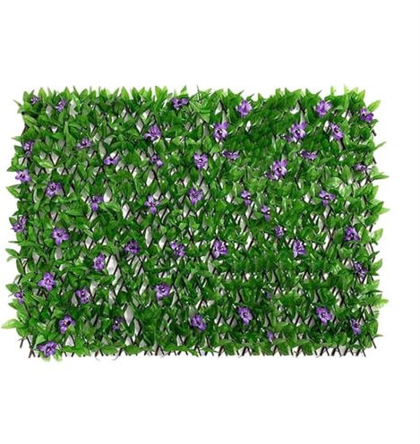XUCZHAI Simulierter ausdehnbarer Zaun, Blatt, Holzzaun, teleskopisch, künstliche Pflanze, Balkon, Sichtschutz, Gartenbedarf, Spalier, Heimdekoration