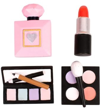 4 Stück Harz Make-up Cake Topper Harz Duft Lidschatten Palette Kuchen Happy Birthday Party Kuchen Dekoration für Dusche Braut Mädchen 18. Geburtstag Bachelorette Party