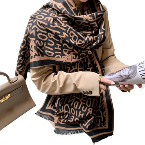 Lehourmast Schals Tücher Halstuch Scarf Damen Schal OneSize Buchstaben-Kamel