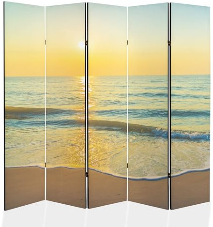 framed concept - Paravent Raumteiler Holz 225x172 cm, 5-teilig beidseitig, Sichtschutzwand