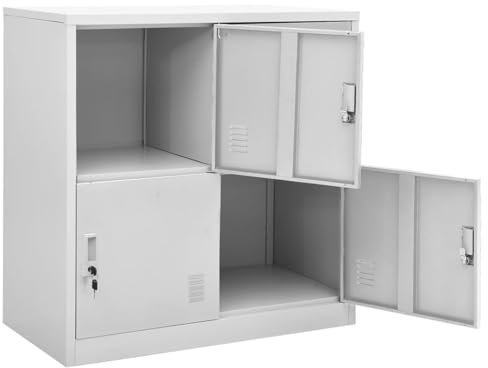 Azzrora Schließfachschrank Hellgrau 90x45x925 cm StahlSpindMetallschrankSpind SchrankWerkzeugschrankSchließfächerSchließfächer Für MitarbeiterSpind MetallSpindschränke