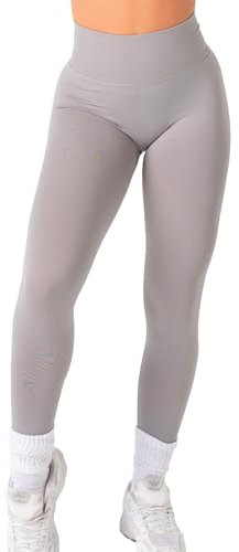 TAYOEA Sport Leggings Damen Scrunch Push Up Leggings Seamless High Waist Sporthose Blickdicht Gym Leggings Damen für Fitness Yoga Workout Grau,S