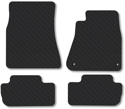 Lexus IS250 (2005-2013) [Automatic] Heavy Duty Thick Rubber Car Mats Accessories Tailored Fit Front Rear Set Compatible Accessory Waterproof Durable Non-Slip 5mm Full Coverage Protection with Clips