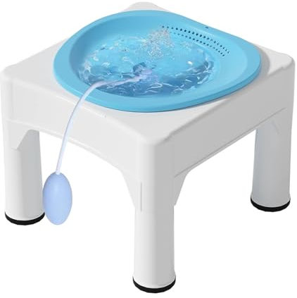 Bain de Siège, Bain de Siège Portable avec Tabouret Bain de Siège Pour Chasse D'eau Bain de Siège Amovible Pour Traitement des Hémorroïdes Soins Post-Partum Femmes Enceintes et Personnes âgées