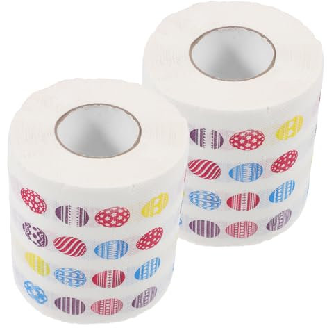Beavorty 2 Rollen Ostereipapier Neuheits-streichtaschentuch Toilettenpapier Bad Doppelt Abendessen Seidenpapier Ostern Seidenpapier Kreatives Gewebe Küchenserviettenpapier Zellstoff