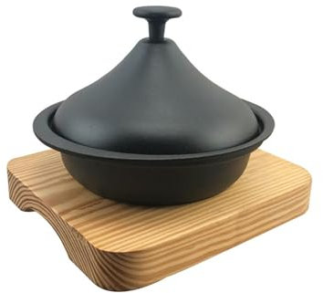 HAJHI Moroccan Tagine with Lid Base Thickened Cast Iron Tagine Pot for Open Fire Gourmet Tangine for Beginners Hotel Commercial(18cm)