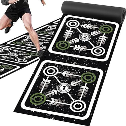 Fußball-Trainingsmatte – Trainingsleiter für Fußarbeit, rutschfest, für Zuhause, Fitnessstudio, Fußarbeit, Training, Training und Spielfeld, Ausrüstung für Schnelligkeit, Ausdauer, Geschwindigkeit und