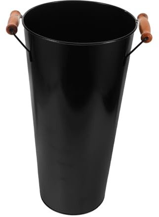 ULTECHNOVO Secchio in Ghisa per Combustibile con Manico Ergonomico Portalegna Rotondo Resistente per Carbone e Tronchetti Contenitore Interno per Focolare Elegante e Durevole