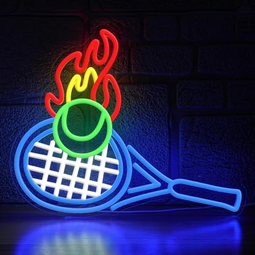 Tennis Racket LED Signe Néon Dimmable Lampe Décorative pour Salon Bars Barbiers Mariage Party Gaming Room Noël Art Wall Decor USB Powered