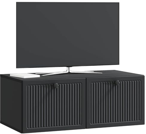 vidaXL Wandmontierter TV-Schrank Schwarz 78,5 x 41 x 30 cm, Moderner Wohnraum, rechteckiger TV-Schrank, viel Stauraum, Wandmontage, kompakter Organizer fürs Zuhause