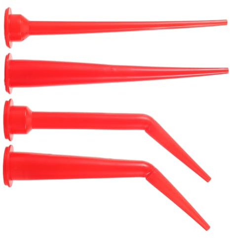 PRETYZOOM 4 Pezzi Ugello per Pistola Siliconica Beccucci Lunghi e Curvi in Gel Rosso per Applicazione Precisa e Raggiunta Estesa per Miglioramenti Domestici e Sigillatura Finestre