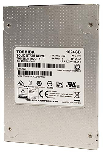 Toshiba THNSNJ1T02CSY Unidad de Estado sólido 2.5 1000 GB Serial ATA III MLC - Disco Duro sólido (1000 GB, 2.5, 534 MB/s, 6 Gbit/s)