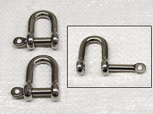 D Shackles with Captive Pin 4MM X2 (316 Stainless Steel Marine Rigging Dee)