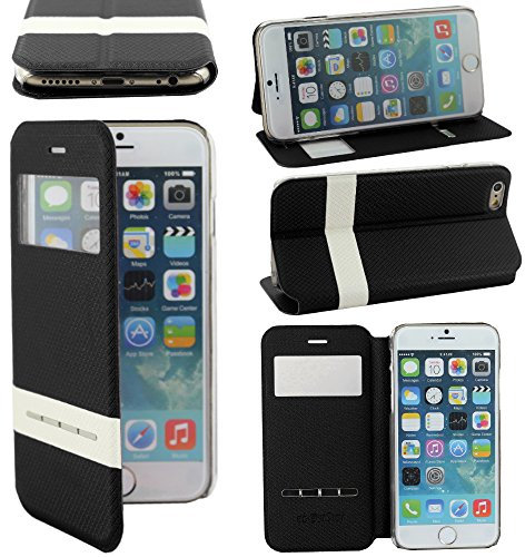 ebestStar - Cover Compatibile con iPhone 6 6S Custodia Portafoglio Protezione Libro, Flip con Finestra View, Nero