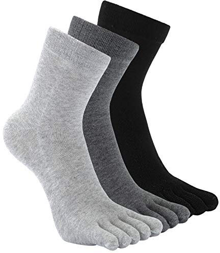 Hommes Doigts de Pied Séparés Chaussettes avec Orteils,les chaussettes à doigts en coton,chaussette five fingers,3 Paires