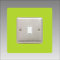 Single Light Switch Surround | Square | Acrylic Back Panel or Finger Plate | Plug, Font Colour:Lime Green