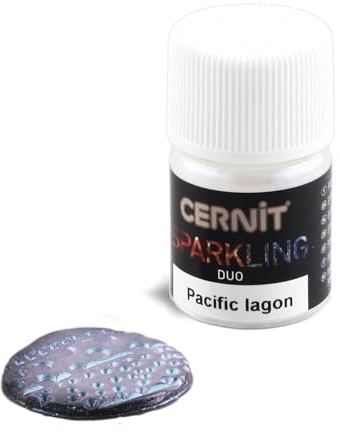 CERNIT CE6130002005C - Dose Pigmentpulver 2g, SPARKLING DUO, für Modelliermasse (Polymer) und Epoxidharz geeignet, für die Malerei, DIY- und Bastelprojekte, Pacific Lagoon, 1 Stück